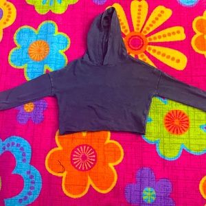 Girls fleece raw edge hoodie